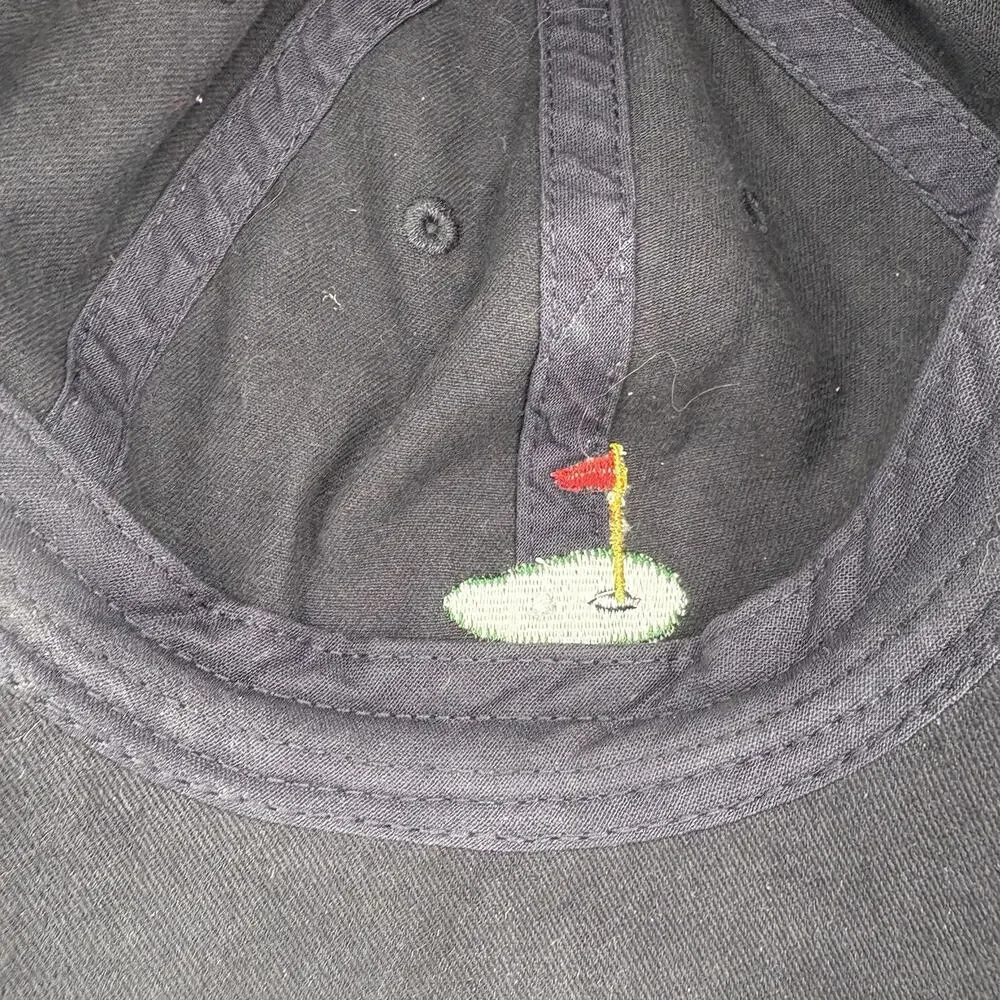 J Crew Hat‎ Cap Golf Unisex Strapback Navy Blue Adj Baseball Flag Green D2